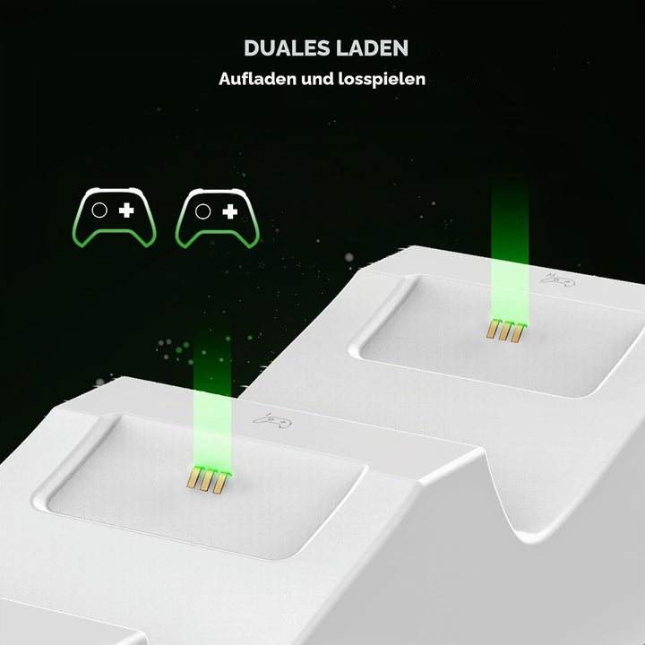 snakebyte Xbox Controller Ladestation- offiziell lizenziert - 2Std. Ultra-Schnellladung für 2 Xbox S
