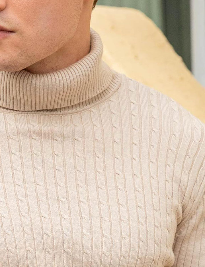 AIDEAONE Rollkragenpullover Herren Stehkragenpullover Winter Pullover Rollkragenstrickpullover Rollk