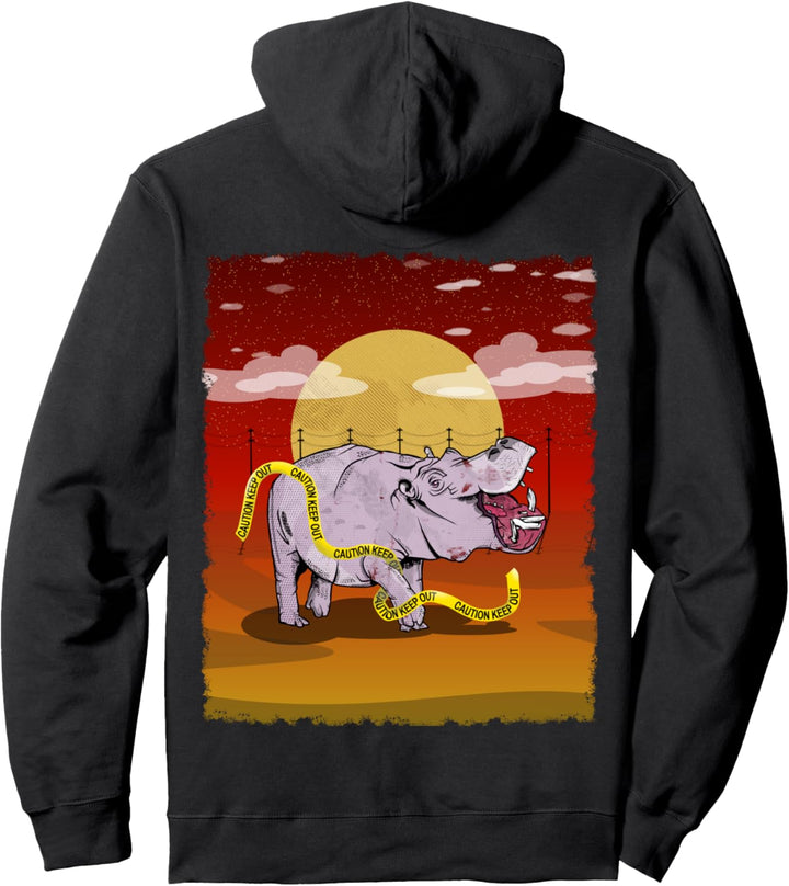 Wildes Nilpferd Pullover Hoodie