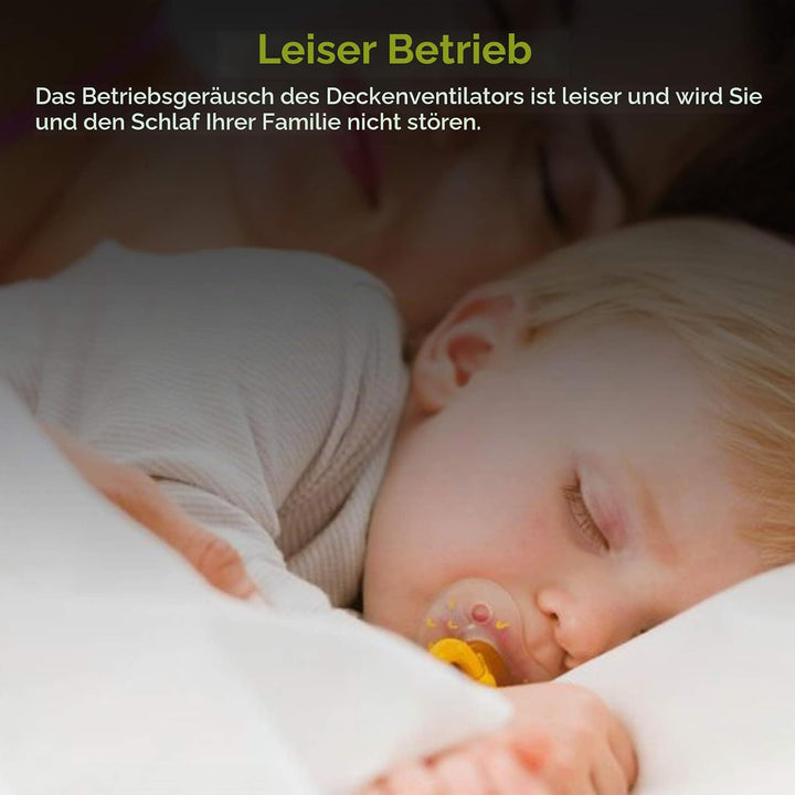 80W Deckenventilator mit Beleuchtung und Fernbedienung, LED Deckenlampe mit Ventilator Einstellbare