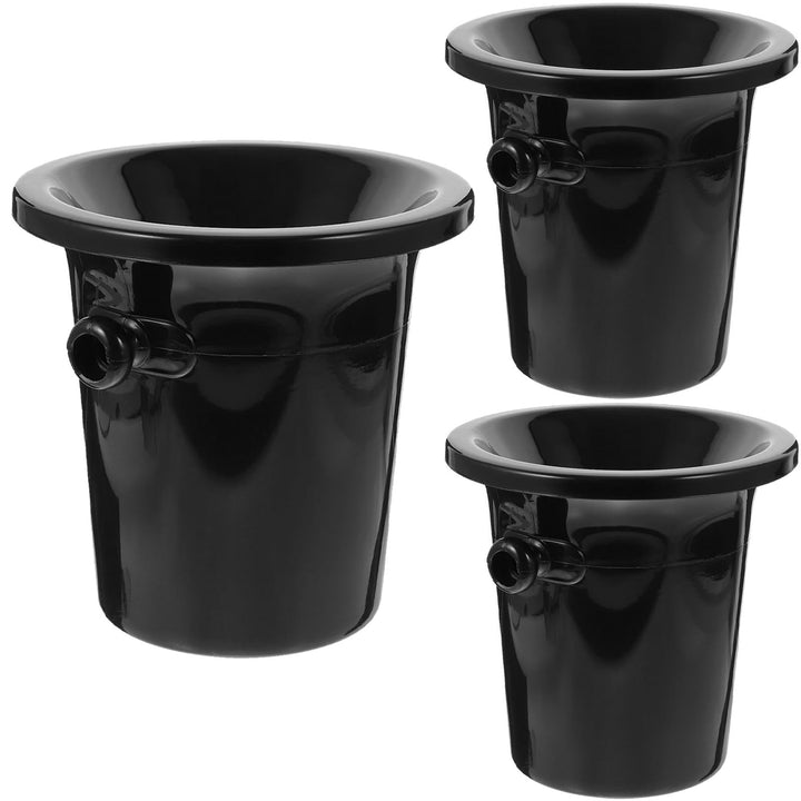 Homoyoyo Weinkühler Weinkühler Eimer Eisbehälter aus Plastik 3er Set, schwarz, rund, Doppelgriff, fü