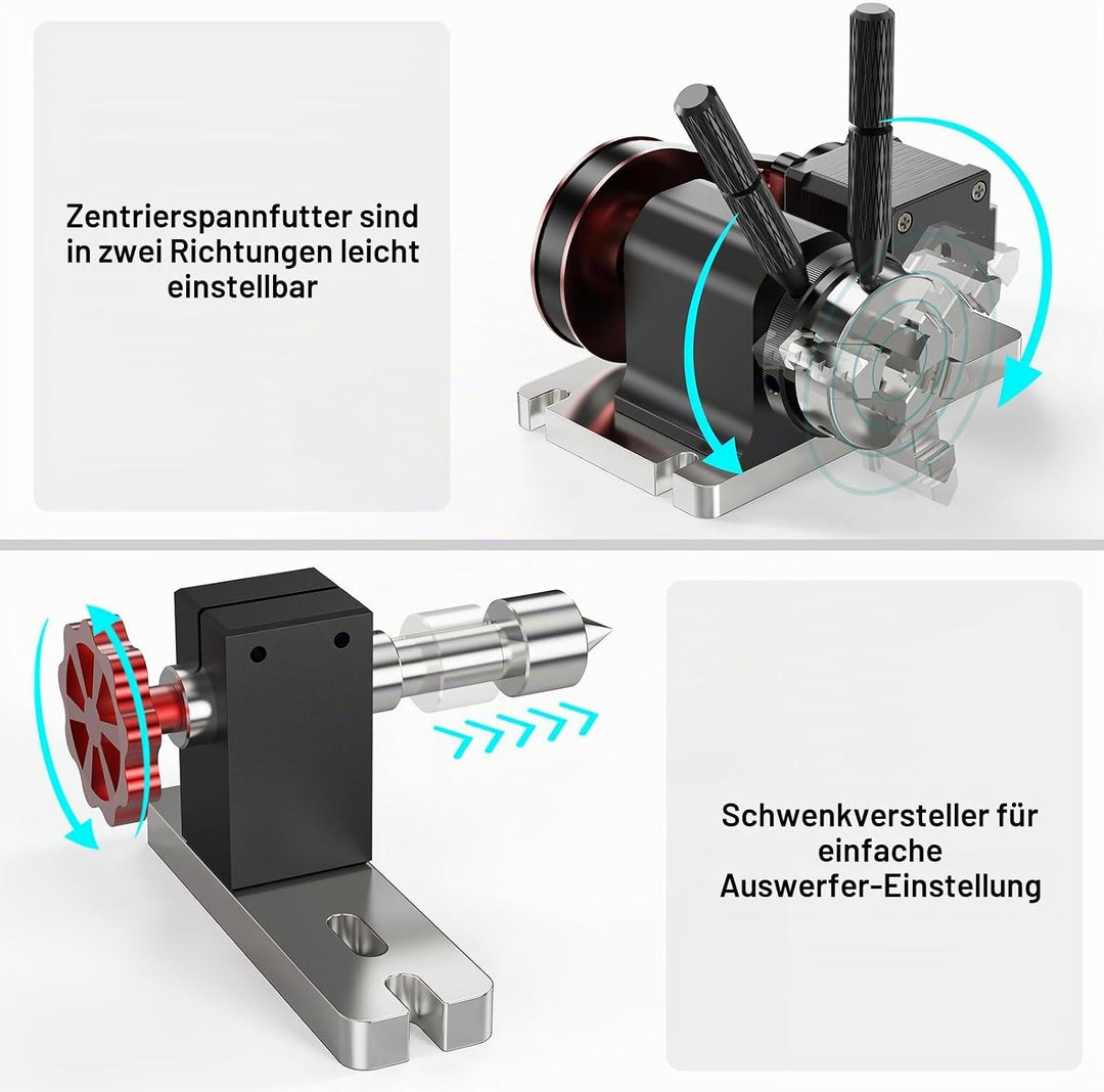 Twotrees TTC 450 CNC Drehachse, 4-60mm Chuck, Vierte Achse 360° Rotary Kit passend für TTC450 und di