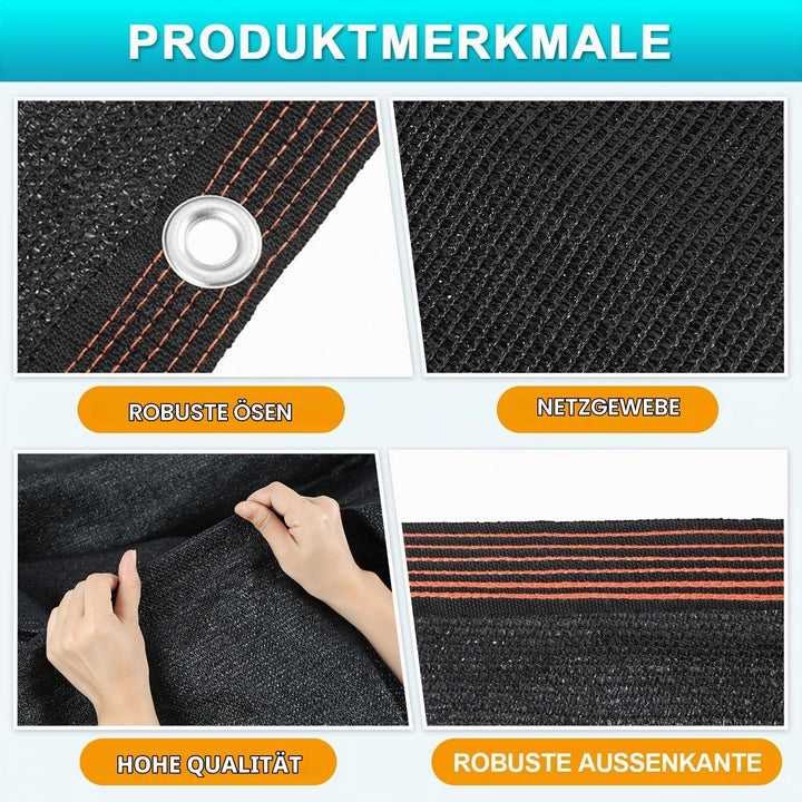 Sonnensegel 3x6 m Rechteckig,Atmungsaktiv Schattiernetz mit Ösen Winddurchlässig Robust,UV-Schutz 90