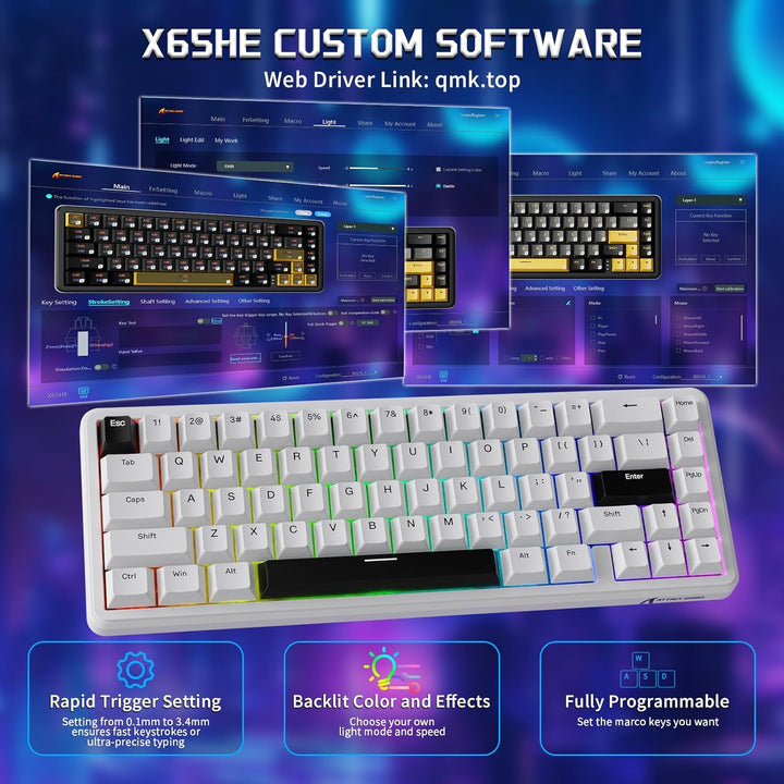 MAMBASNAKE x ATTACK SHARK Wired Gaming Tastatur und Maus Combo, X65HE Gaming Keyboard and Mouse Set