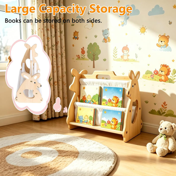 BüCherkiste Kinder Aus Holz, BüCcherregal Kinder Montessori Känguru Design, Bücherregal Kinder Holz