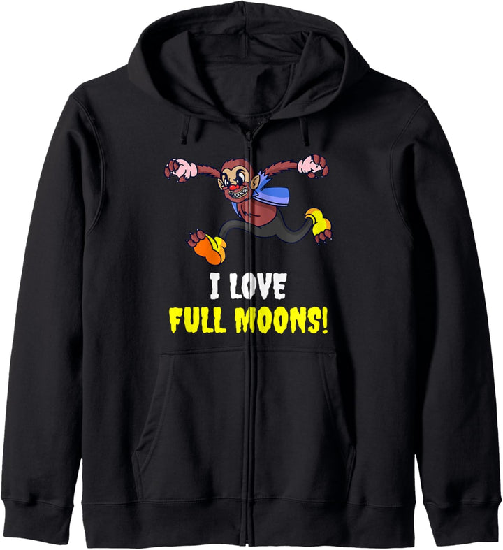 Ich liebe Vollmond Lustiges Kostüm Halloween Kapuzenjacke
