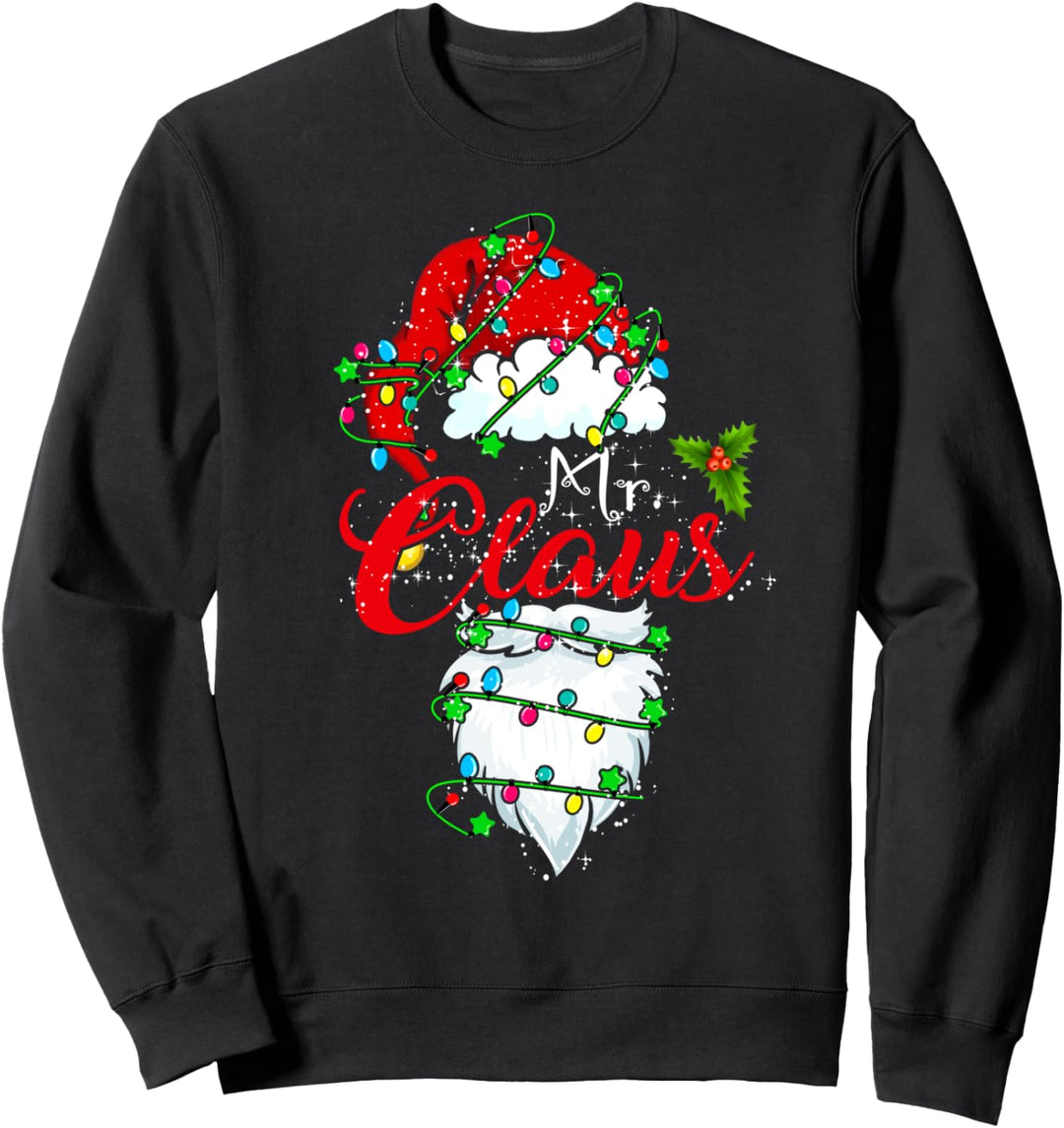 Mr Claus Lustige Weihnachtslichter mit passendem Weihnachtsmann Sweatshirt