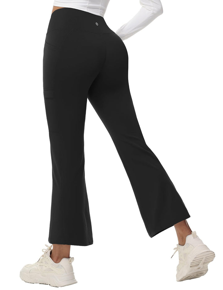 baleaf Thermo Hose Damen Thermo Leggings mit Taschen Wanderhose Wasserabweisend Bootcut Leggings Sch