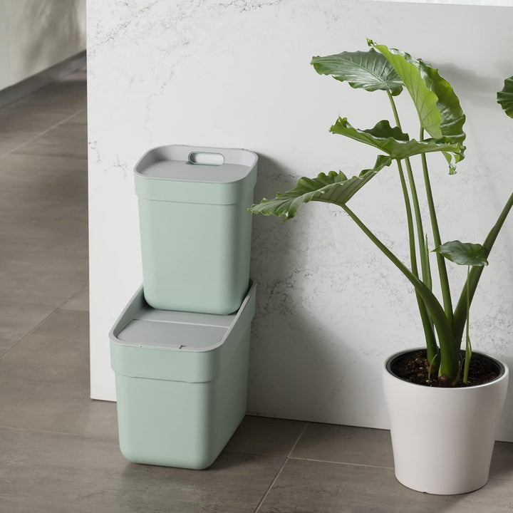 CURVER Ready to Collect 100% recycelter 20-Liter-Küchenzubehör-Recycling-Mülleimer mit Deckel mit De