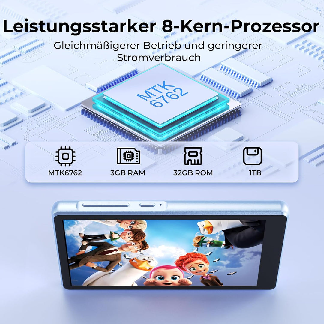 160GB MP3 Player Spotify mit Bluetooth und WiFi, 4.5 Zoll-Touchscreen(Blau) blau 160GB, blau 160GB
