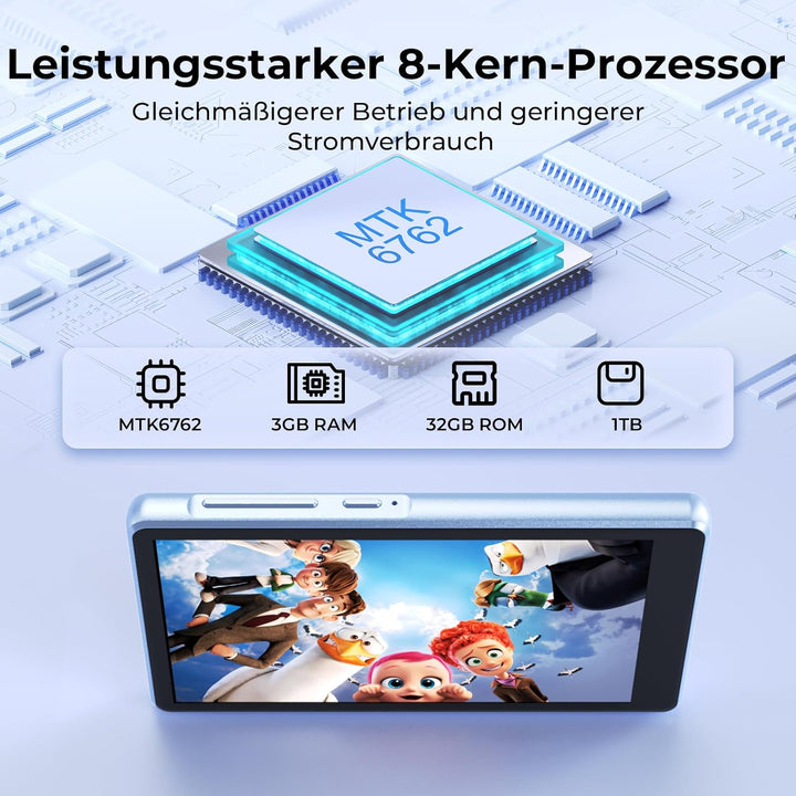 160GB MP3 Player Spotify mit Bluetooth und WiFi, 4.5 Zoll-Touchscreen(Blau) blau 160GB, blau 160GB