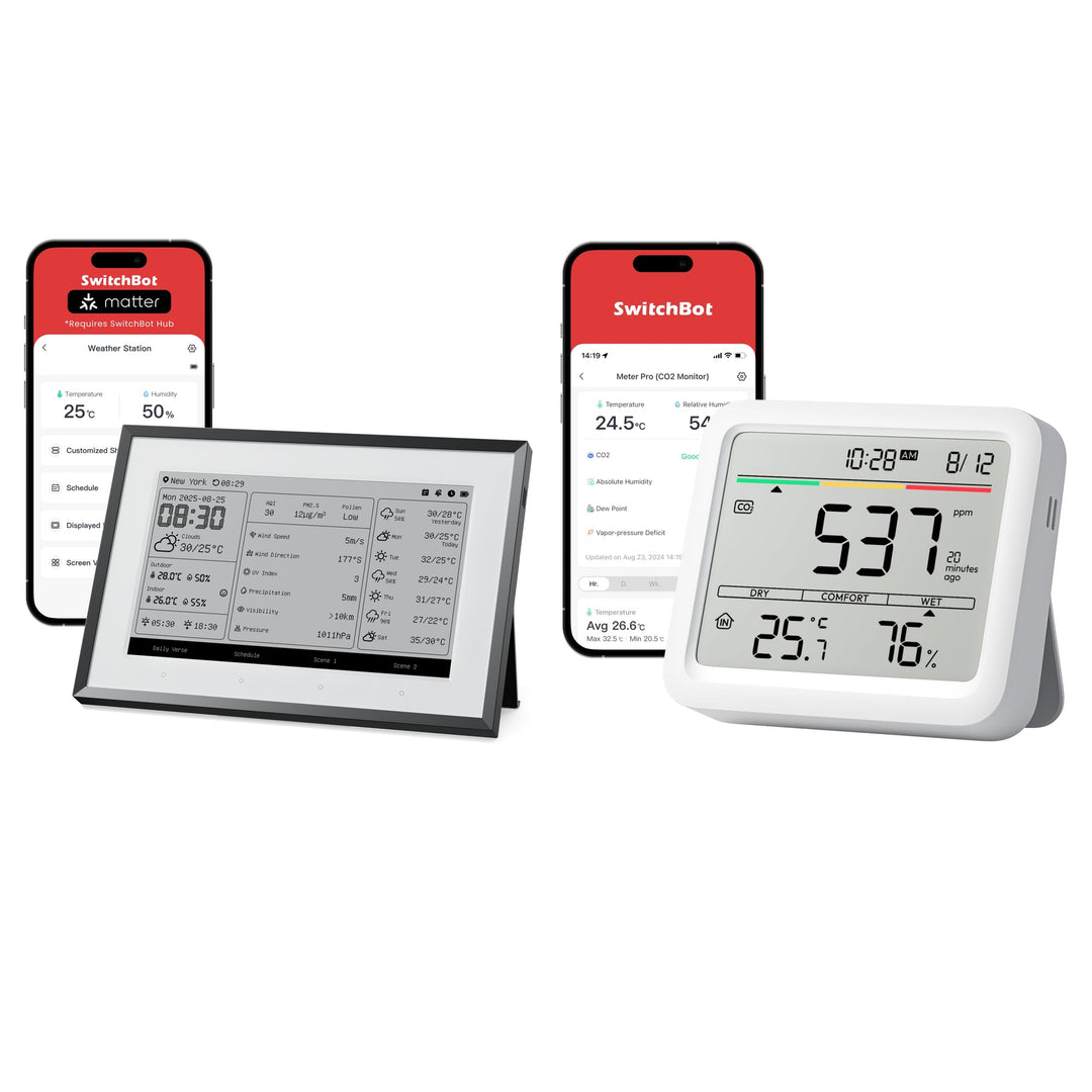 SwitchBot E-Ink Wetterstation Set mit CO2-Monitor und 7,5 Zoll WLAN-Display