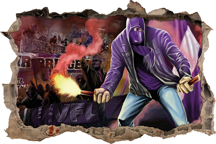 Ultras Osnabrück, 3D Wandsticker Format: 62x42cm, Wanddekoration