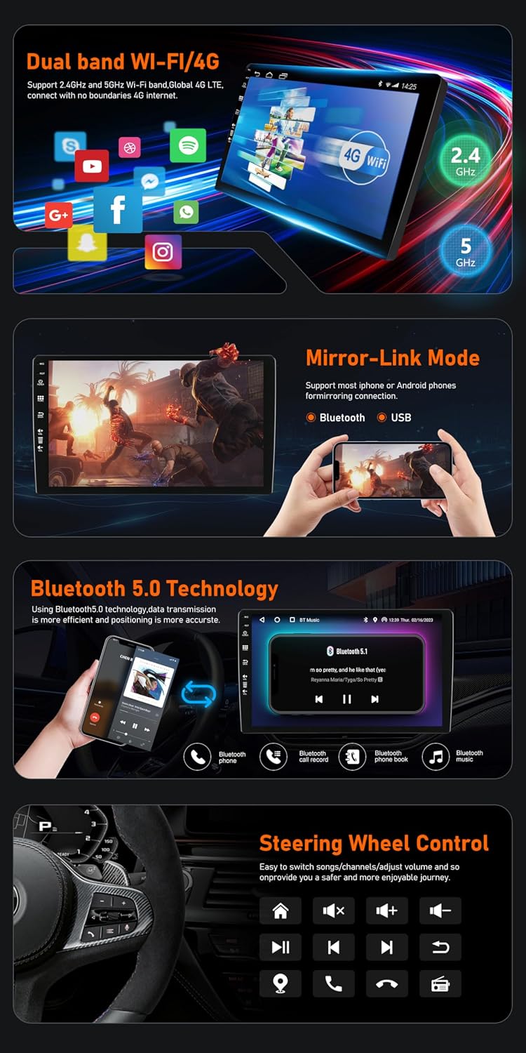 Android 15 IPS Autoradio Passt für Subaru Forester/XV/WRX (2015-2017) - Eingebautes CarPlay Android