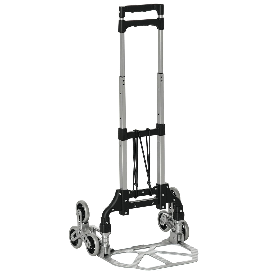 DURHAND Klappbarer Treppensteiger Alu Transportkarre mit 6 Rädern Silber