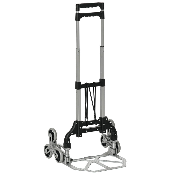 DURHAND Klappbarer Treppensteiger Alu Transportkarre mit 6 Rädern Silber