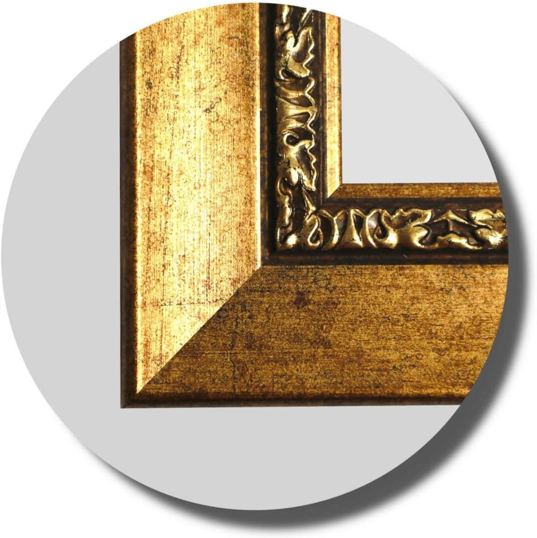Neumann Bilderrahmen Barockrahmen Gold verziert, Serie 370 - Zuschnitt, 50 x 70 cm Zuschnitt 50x70 c