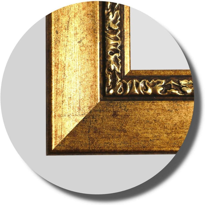 Neumann Bilderrahmen Barockrahmen Gold verziert, Serie 370 - Zuschnitt, 50 x 70 cm Zuschnitt 50x70 c