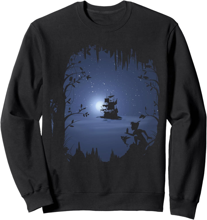 Disney Peter Pan Moonlit Pirate Ship Silhouette Sweatshirt