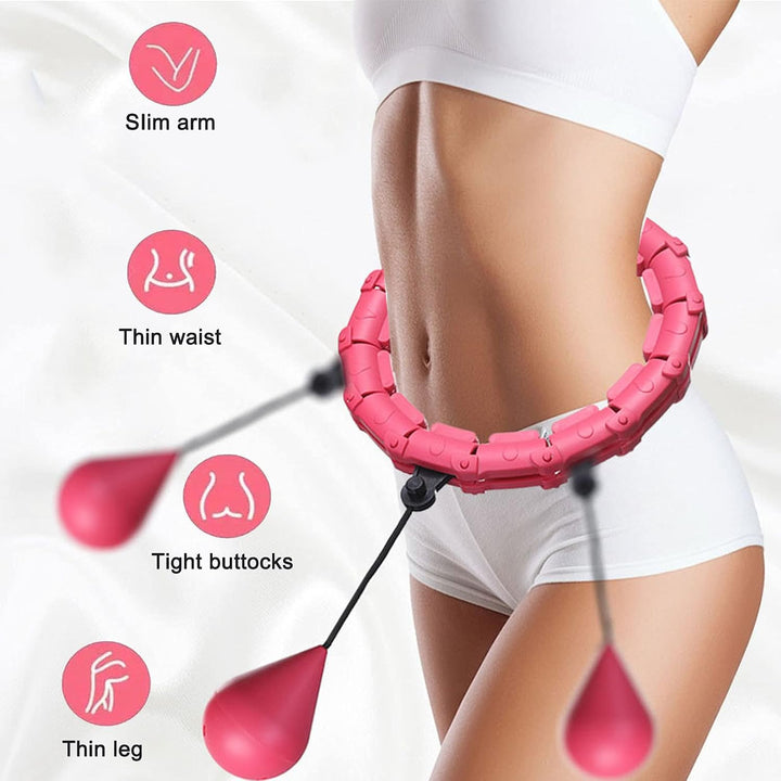 Hula Reifen Hoop Erwachsene,Smart Hula Fitness Reifen mit Gewicht und 24 Abnehmbaren Teilen auch für
