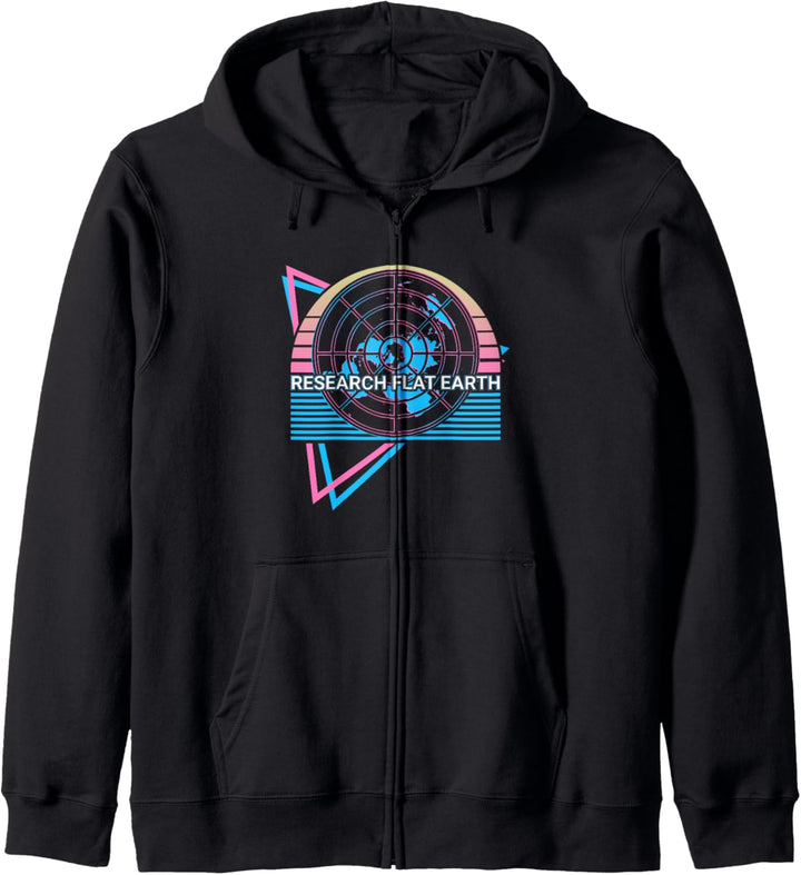 Forschung Flat Earth Research Flat Earth Flat Earthers Retro Kapuzenjacke