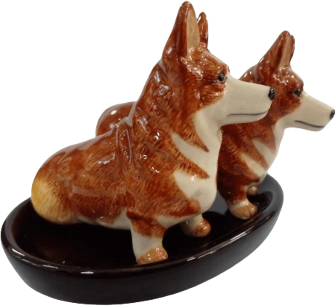 Keramik Salz und Pfefferstreuer Set mit Hundemotiv (Corgi)