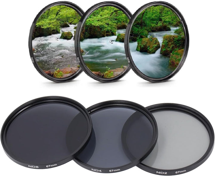 ciciglow ND-Filterset, mit ND2-Filter, ND4-Filter und ND8-Filter, HD-Mehrschichtbeschichtung, Anti-Ü