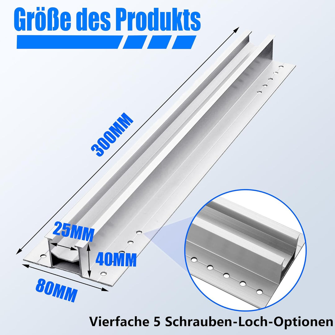 Warmfay Photovoltaik Halterung Befestigungssystem, Dachhalterungen Solarmodule Aluprofil 300MM Monta