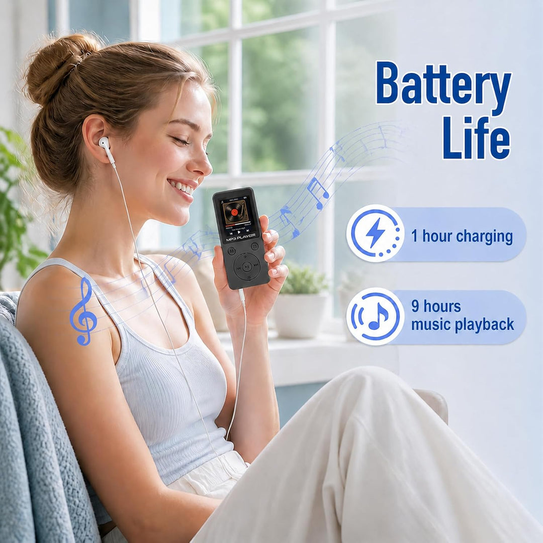 MP3 Player 32GB Bluetooth 5.0 mit Lautsprecher für 1,8"" Bildschirm