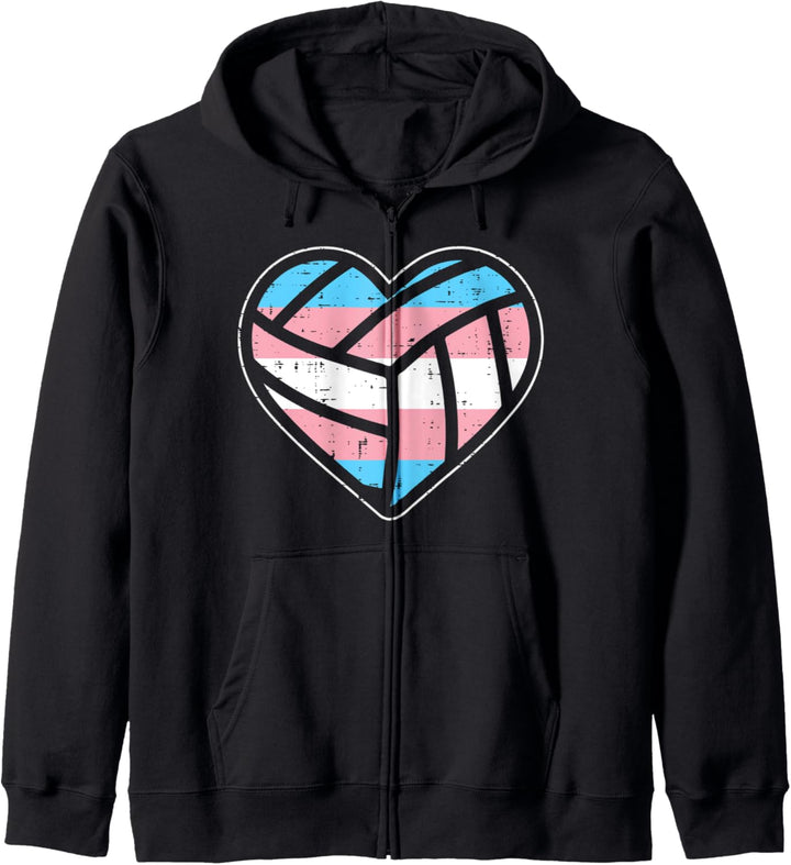 Volleyball Heart Transgender Transsexual Trans Pride Flag Kapuzenjacke