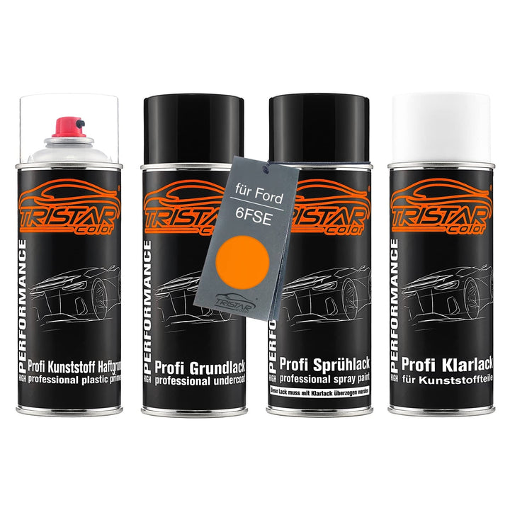 TRISTARcolor Autolack Spray Kunststoff für Ford 6FSE Electric Orange Perl
