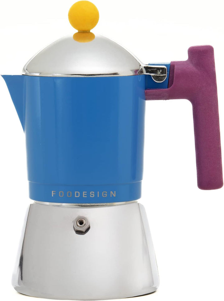 Espressokocher Moka Cocca für 3 Tassen, modernes Design, für Gas und Induktion, Kessel aus Bi-Materi