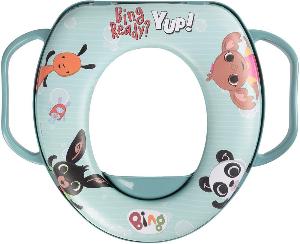 Soft Kindertoilette mit Griffen — Toilettenverkleinerer mit Bing-Grafik — rutschfester Komfortsitz,