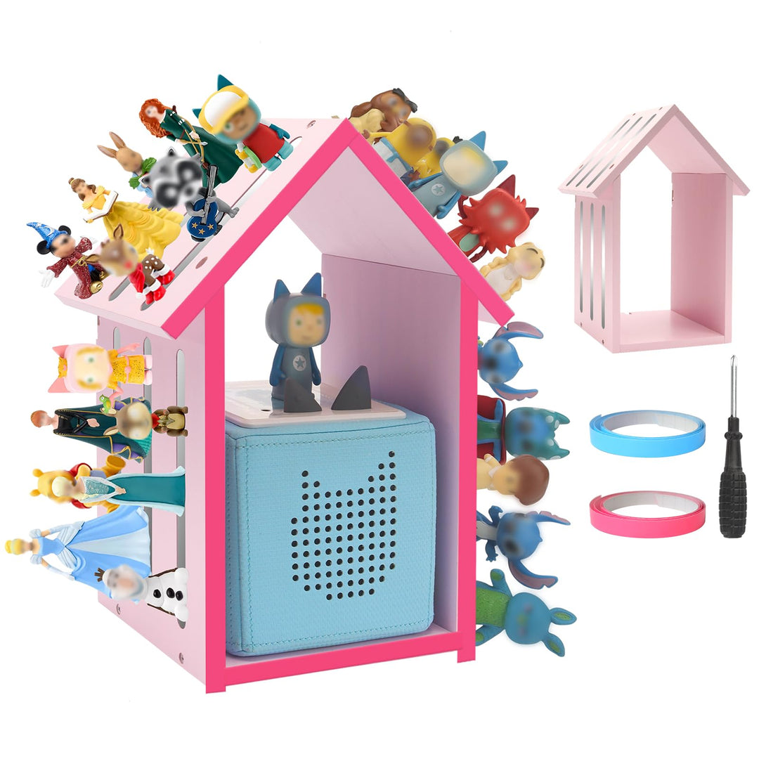 Taladad Regal kompatibel für Tonie Box 2/1,Tonie Figuren Regal, für Tonies und Toniebox Rosa, Rosa