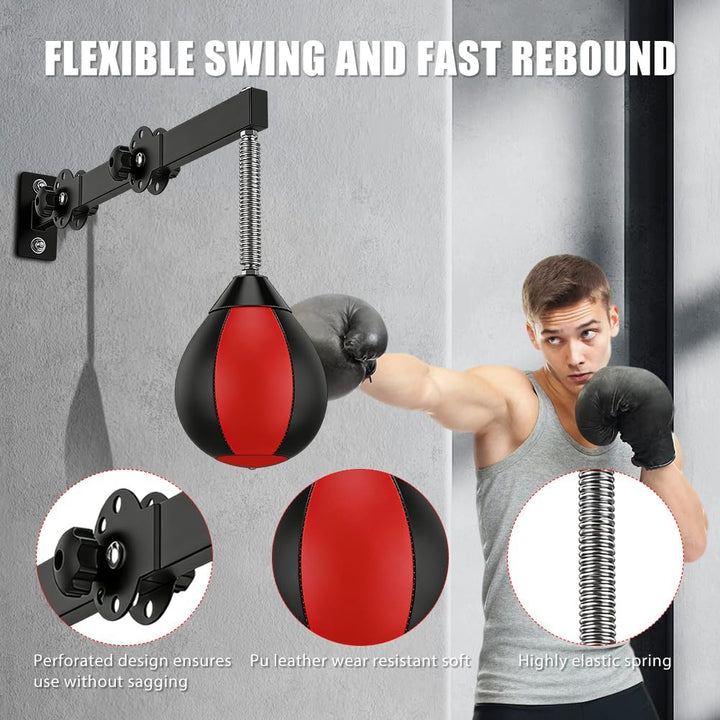 Punchingball Tisch, Boxbirne für Wandmontage, Boxball mit Aufhängung, Boxsack Hängend Punching Bag m