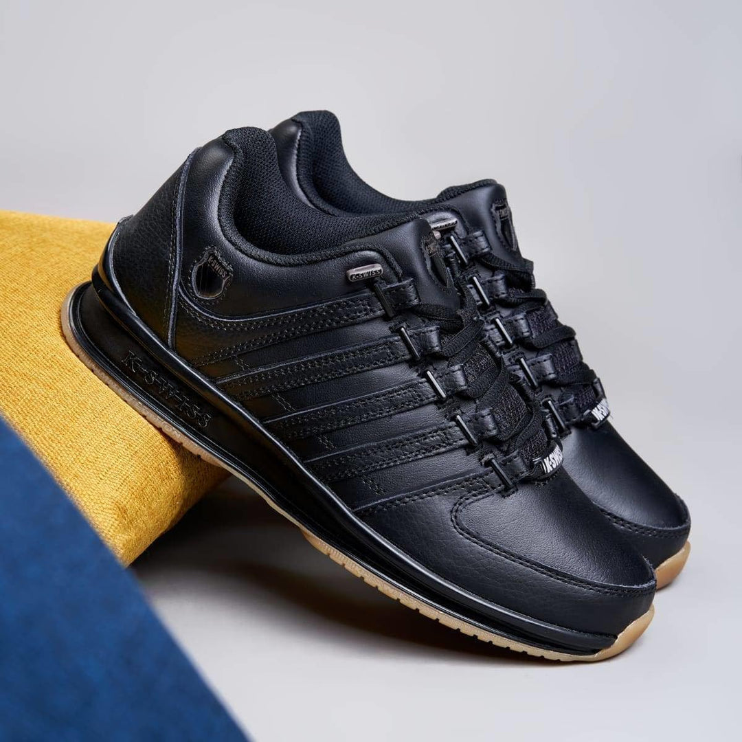 K-Swiss Rinzler Herren Sneaker Sportschuh 01235-139-M Weiss 41.5 EU Black Amber, 41.5 EU Black Amber