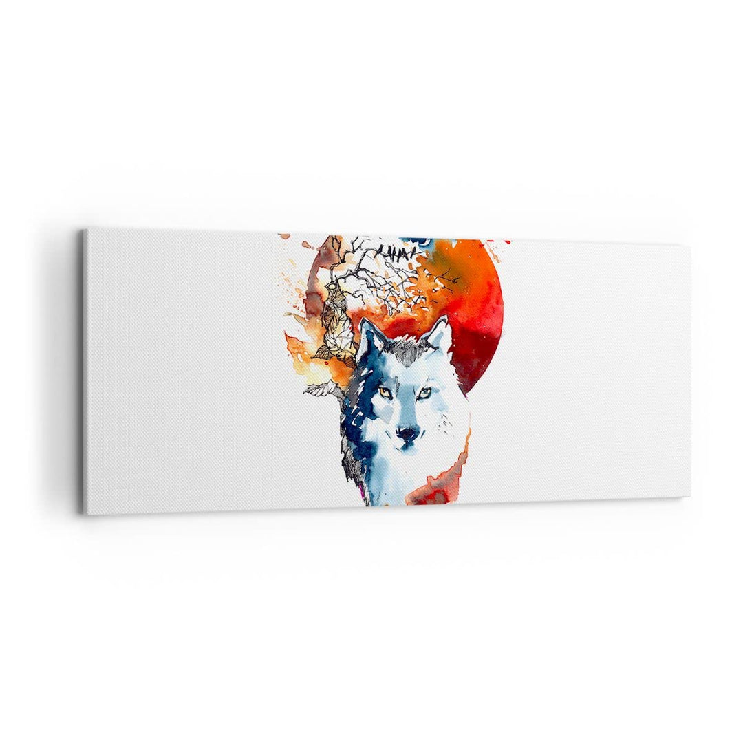 Wandbilder Dekoration Wohnzimmer Tierwelt Pelz Abbildung Mond Panorama Bilder auf Leinwand 120x50cm
