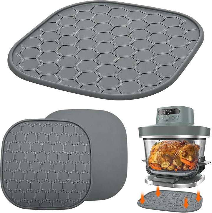 Silikon Schutzmatte für Ninja Crispi Pro 6-in-1 Glas-Heissluftfritteuse-Grau, Grau