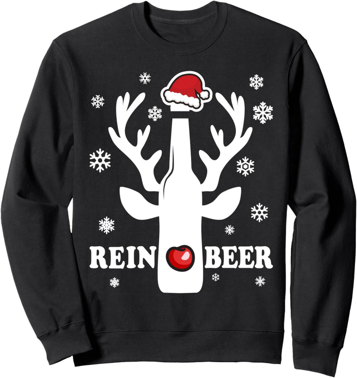 Reinbeer Reindeer Beer Funny Christmas Drinking Sweatshirt