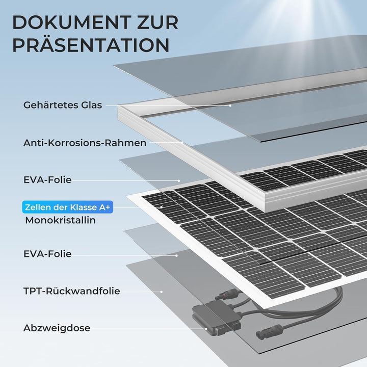 18BB 800Watt Solarpanel, N-Type 12 V 4 * 200 W Solarmodul,Hocheffiziente Monokristalline PV-Module,