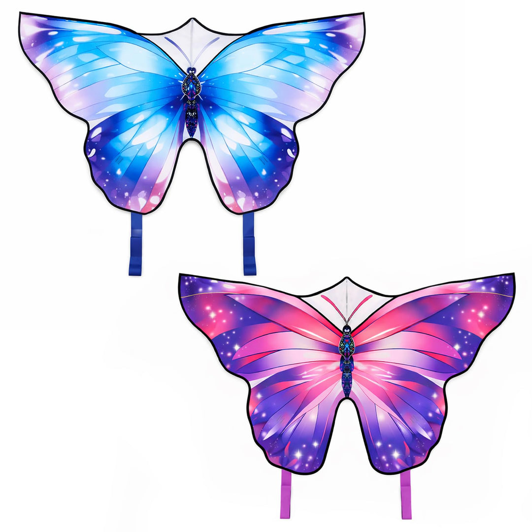 Schmetterlingsdrachen 121x71cm für Kinder &amp; Erwachsene leicht Blau＋Violett, Blau＋Violett