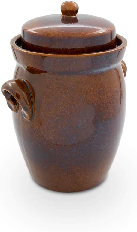 Original K&amp;K Gärtopf 5,0 Liter - Form II - inkl. Beschwerungsstein und Deckel