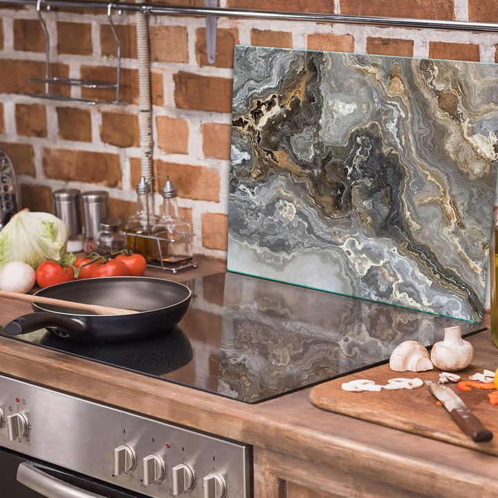 TMK ArtDeko Herdabdeckplatte 1 Teilig 60x52 cm - Spritzschutz Herdabdeckung – Herdschutz aus Sicherh