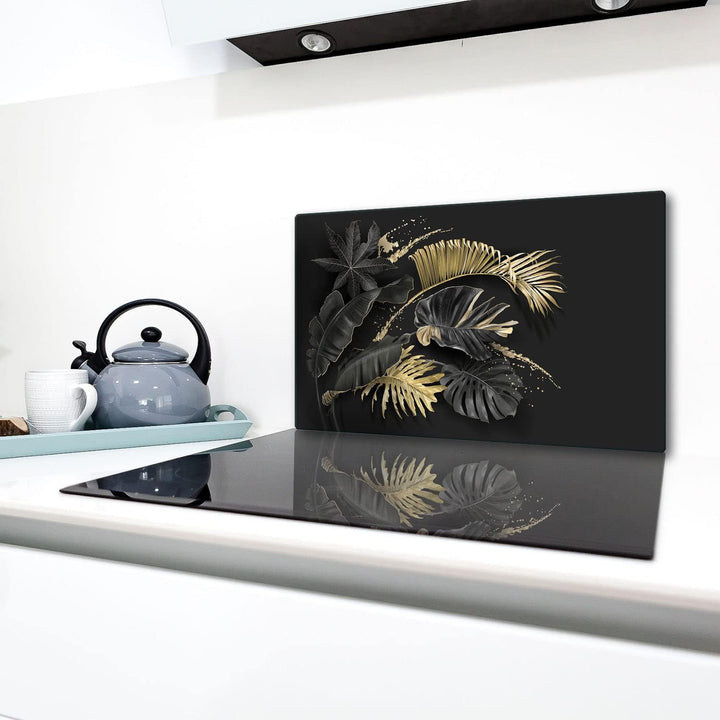 TMK ArtDeko Herdabdeckplatte 1 Teilig 90x52 cm - Spritzschutz Herdabdeckung – Herdschutz aus Sicherh