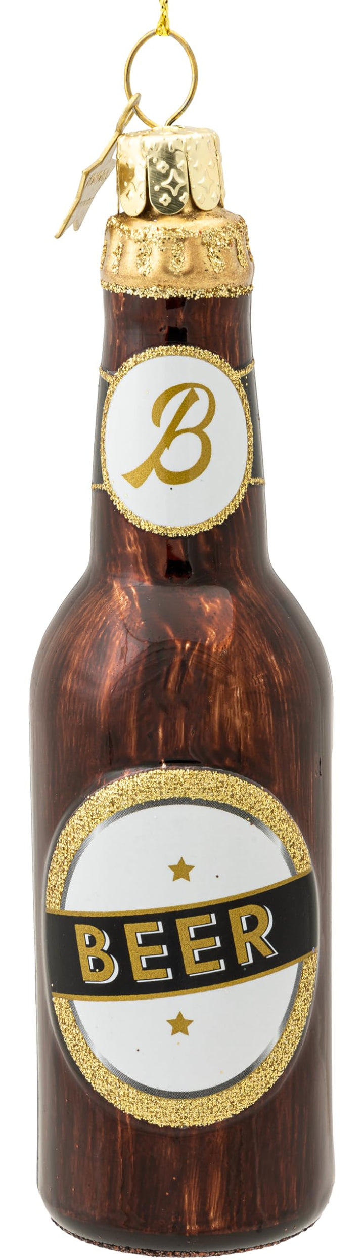 SIKORA Bierflasche besondere Weihnachtskugel Glas Christbaumschmuck Deko Figur Weihnachten Anhänger