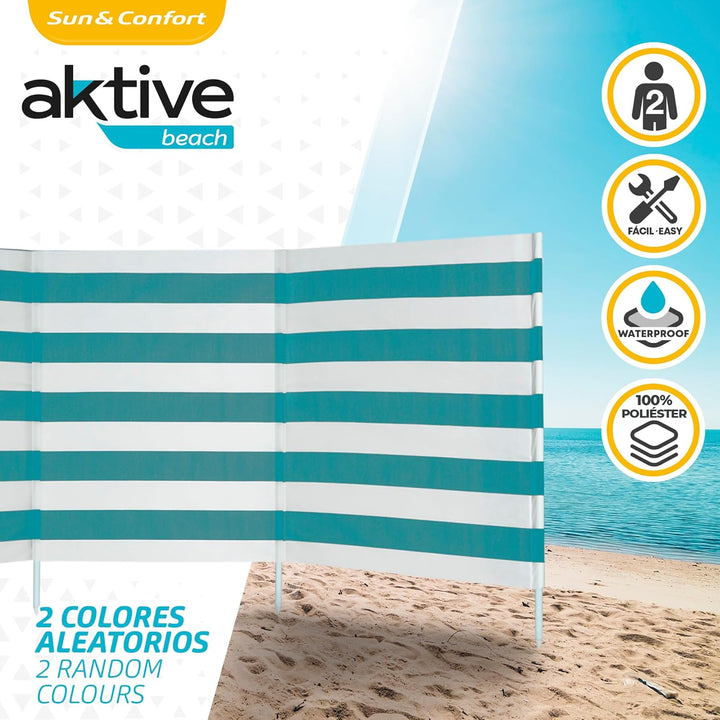AKTIVE 62135 Windschutz aus Polyester, 480 x 82 cm, mit Stahlmast, einzeln
