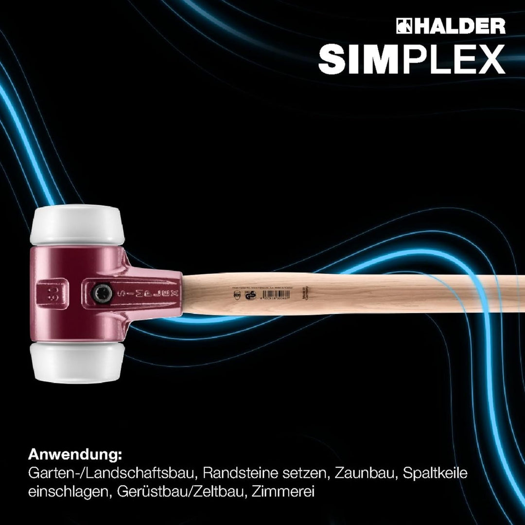 Simplex Vorschlaghammer, Superplastik; mit Tempergussgehäuse und Hickorystiel | D=125 mm | 3007.125