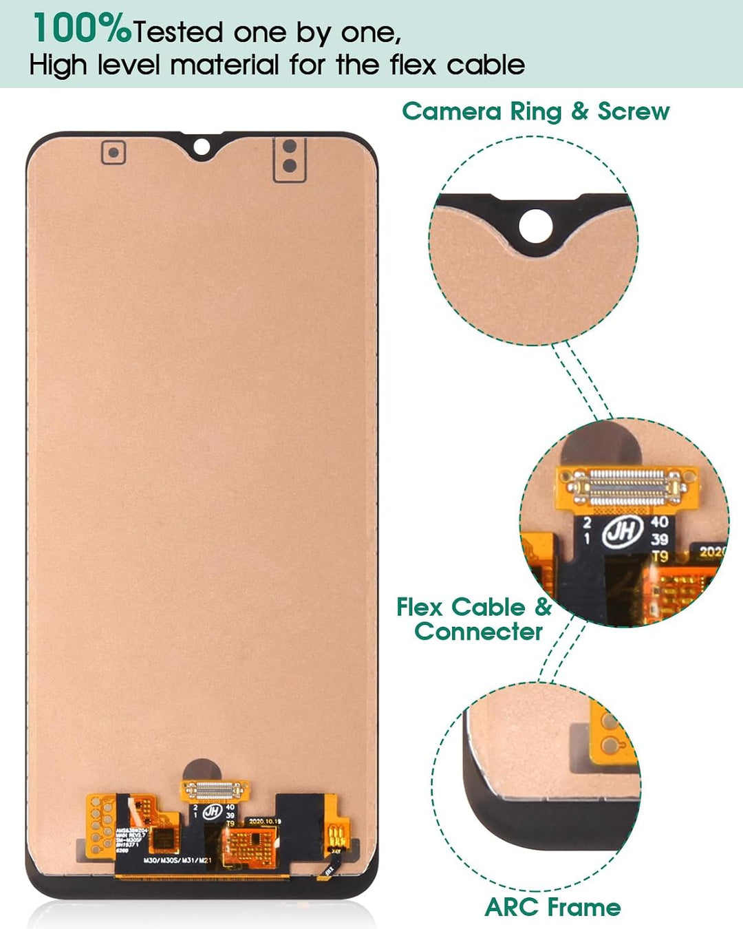 SRJTEK Für Samsung Galaxy M31 LCD-Bildschirm für Samsung M31 Bildschirm Ersatz M315 LCD Display SM-M