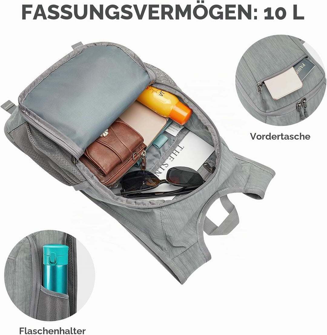 G4Free 10/15/20L Faltbarer Rucksack Klein, Wanderrucksack Leicht, Tagesrucksack Damen Herren für Wan