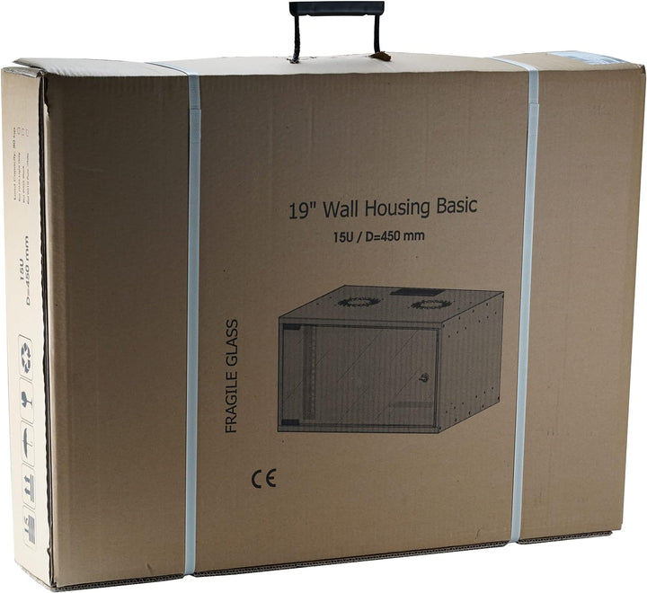 EFB 19 Zoll 06HE Wandgehäuse Basic, Tiefe 450mm 1-teilig, Flat Pack, RAL7035 Grau 535 x 304 x 450 mm